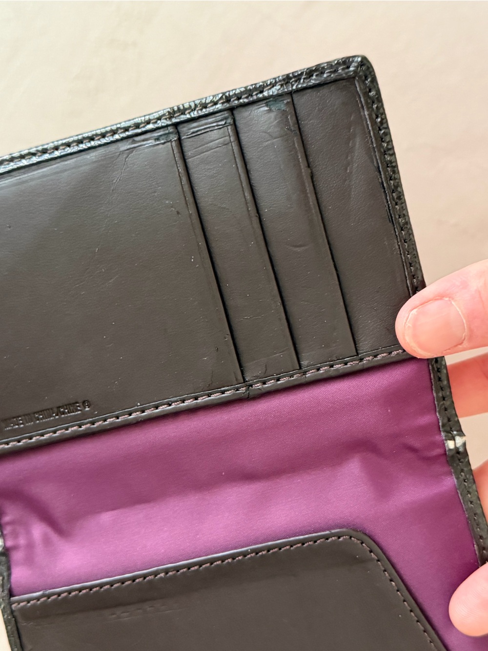 COACH Sateen Signature Purple & Orange Flap Wallet Organizer 💜🤎🧡 - Picture 9 of 16